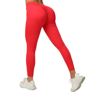 063 Seamless Fitness High V Waist Peach Hip-lifting Leggings