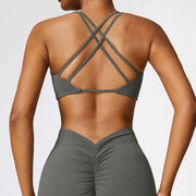 070  Sexy  Cross Straps Back Fitness Bra