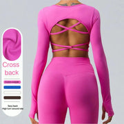 056 SEXY BACK LONG SLEEVES YOGA SHIRT