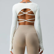 056 SEXY BACK LONG SLEEVES YOGA SHIRT