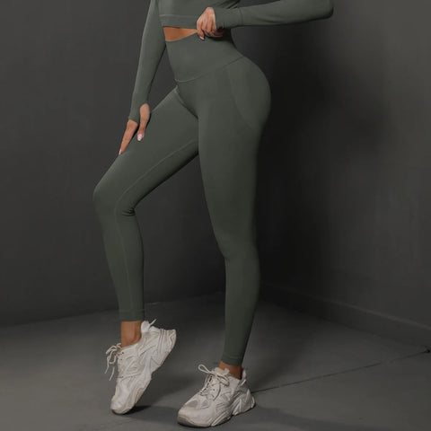 062 Seamless Stretchy Running Fitness  Peach Shaped Butt Legging