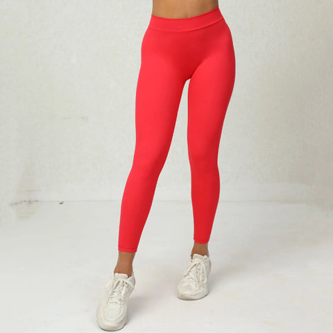 063 Seamless Fitness High V Waist Peach Hip-lifting Leggings