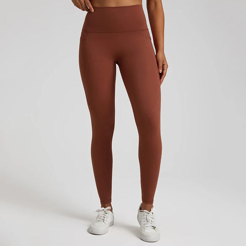 067 Nude  Leggings With Pockets High Waist