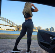 031 New PUSH UP Jacquard High Waist Peach Hip Fitness Legging