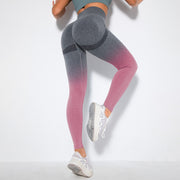 061 Gym Squat Proof Double Color Push Up  Leggings