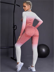 037 Ombre  Fitness Long Sleeves + Push Up Leggings