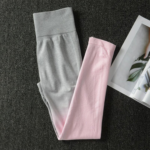 039 Long Sleeve Crop Tops + High Waisted Tummy Control Sport Leggings