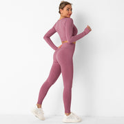 040 Seamless long sleeves crop top + leggings