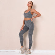 046 Long Sleeve Crop Top & Peach Shape  Fitness  Workout Leggings