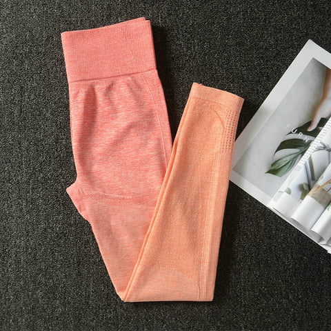 039 Long Sleeve Crop Tops + High Waisted Tummy Control Sport Leggings
