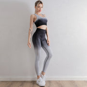 038 Ombre Seamless Fitness Bra + Push Up Leggings