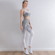 038 Ombre Seamless Fitness Bra + Push Up Leggings