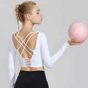 034 Open Back Sexy Fitness Crop Top