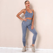 046 Long Sleeve Crop Top & Peach Shape  Fitness  Workout Leggings