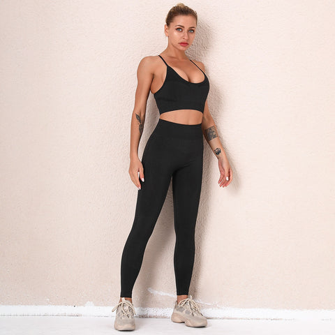 046 Long Sleeve Crop Top & Peach Shape  Fitness  Workout Leggings
