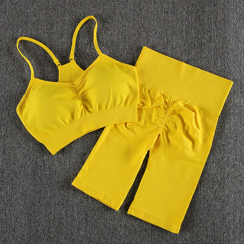 029 High Waist Push Up Fitness Bra & Shorts