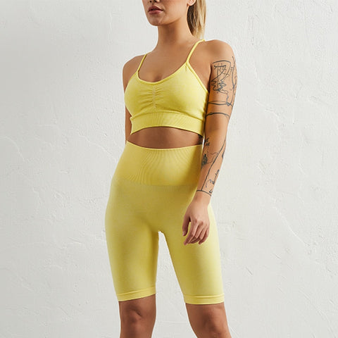 029 High Waist Push Up Fitness Bra & Shorts