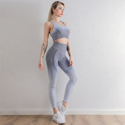 038 Ombre Seamless Fitness Bra + Push Up Leggings
