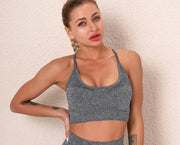 046 Long Sleeve Crop Top & Peach Shape  Fitness  Workout Leggings