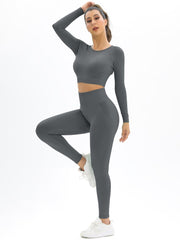 055 New Women Seamless Yoga Set Sexy Backless PUSH UP Leggings Set
