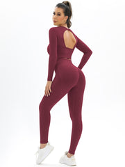 055 New Women Seamless Yoga Set Sexy Backless PUSH UP Leggings Set