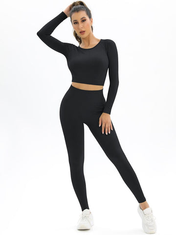 055 New Women Seamless Yoga Set Sexy Backless PUSH UP Leggings Set